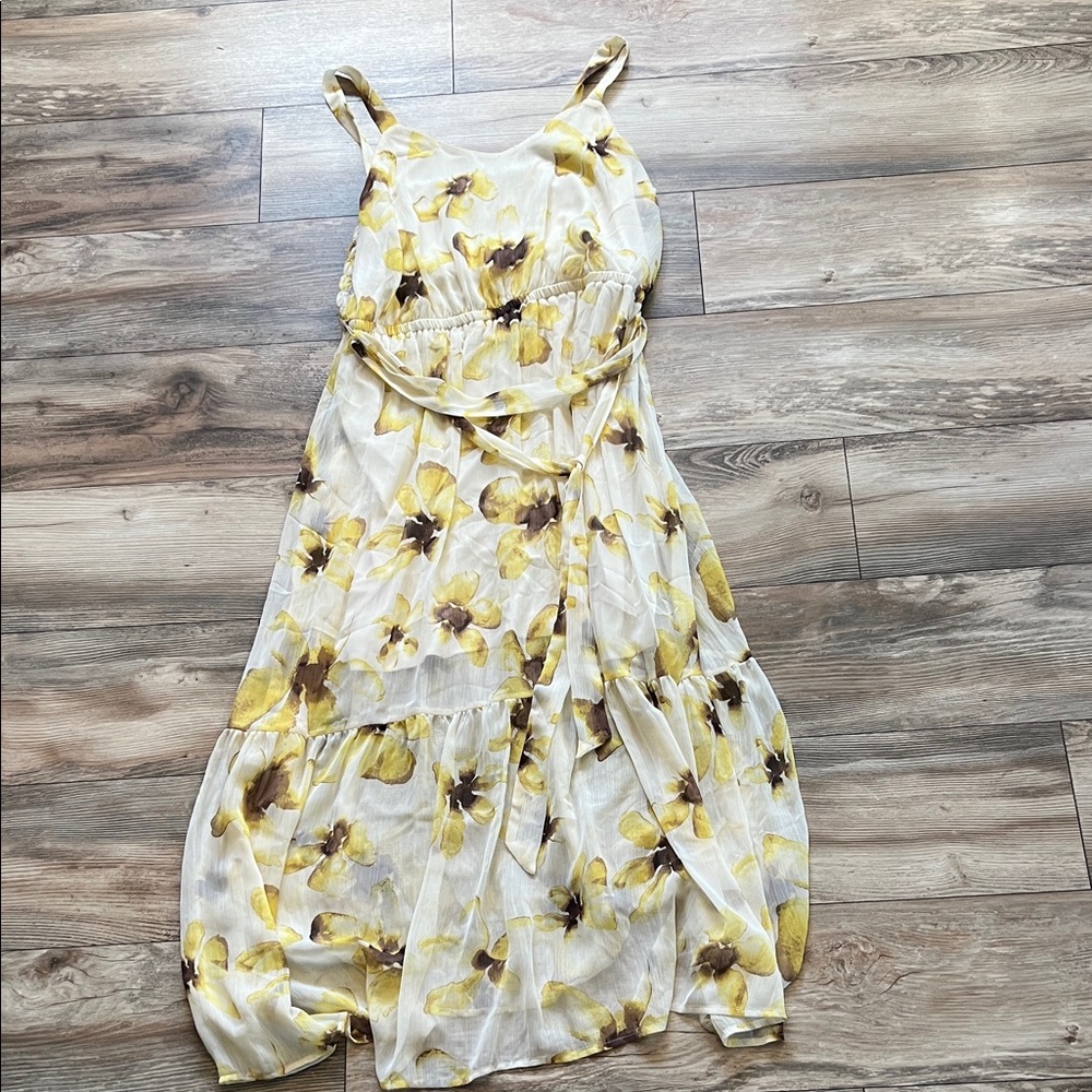 Simply Vera Vera Wang Yellow and White Floral Maxi Dress
